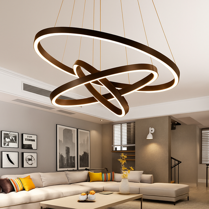 Ringkroonluchter LED 3 Ringen Wit Woonkamer Eetkamer Dimbaar Moderne Hanglamp Cirkels Plafondlamp Rond Interieur
