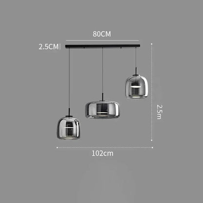 Nordische Hanglamp Glas LED Cognac Rookgrijs Scandinavisch