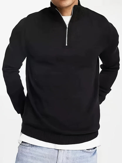 Mannen Trui Halve Rits Casual Katoen Stijl - StudioMarella