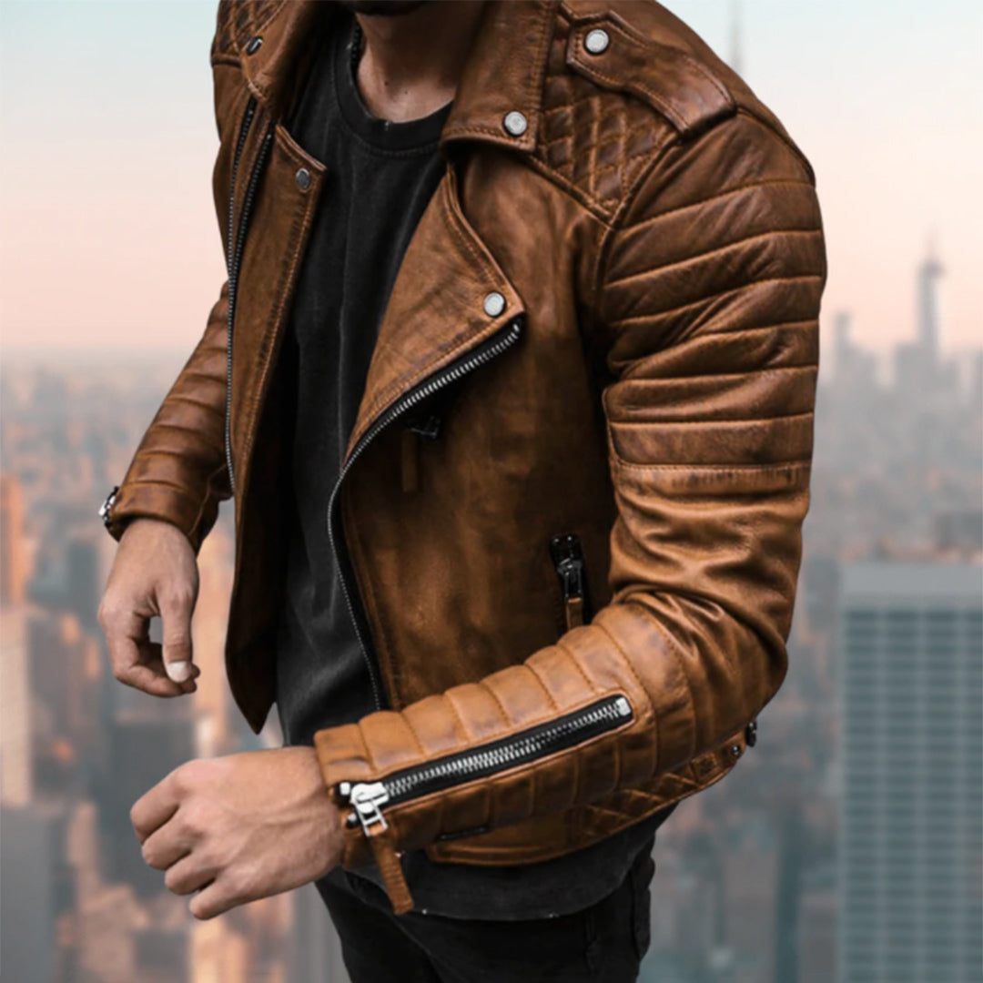Heren Leren Jas Klassiek Stoer Leer Coat
