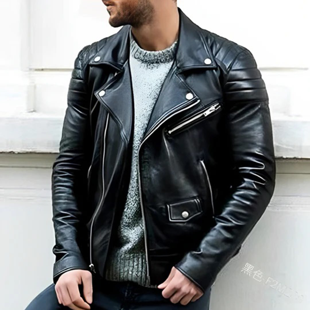 Heren Leren Jas Klassiek Stoer Leer Coat - StudioMarella