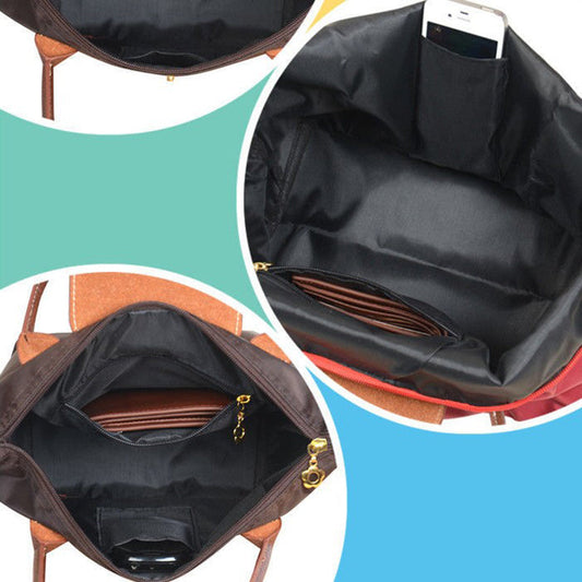 Luxe Reistas met Waterafstotend Nylon en Leren Details – Ruime Weekendtas met Ritssluiting