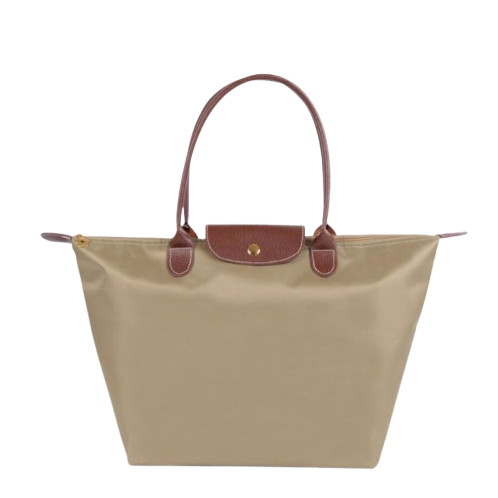 Luxe Reistas met Waterafstotend Nylon en Leren Details – Ruime Weekendtas met Ritssluiting