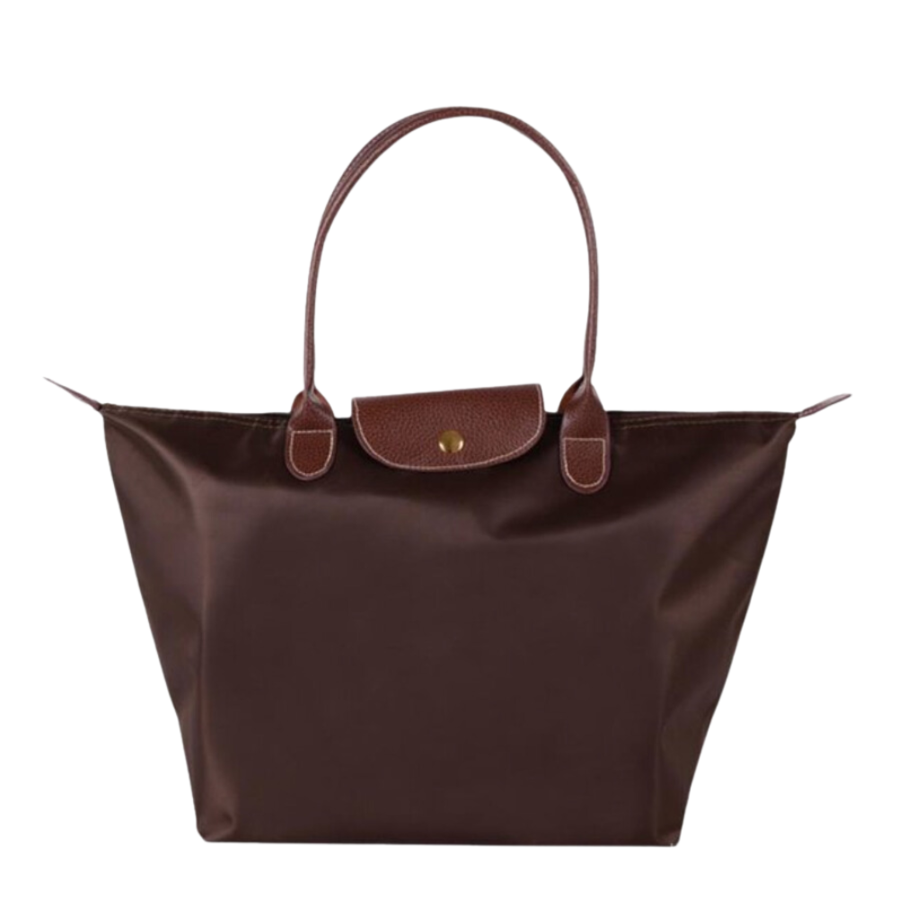 Luxe Reistas met Waterafstotend Nylon en Leren Details – Ruime Weekendtas met Ritssluiting