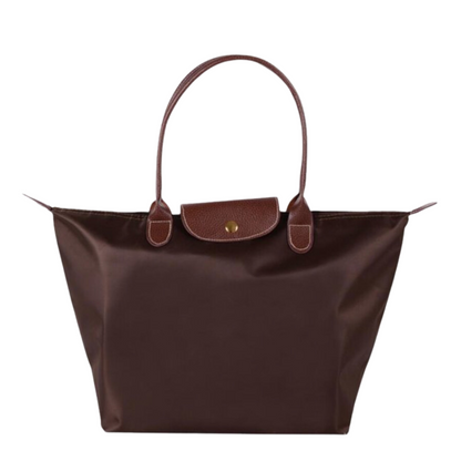 Luxe Reistas met Waterafstotend Nylon en Leren Details – Ruime Weekendtas met Ritssluiting