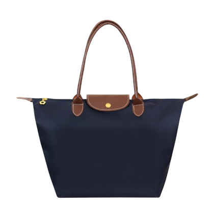 Luxe Reistas met Waterafstotend Nylon en Leren Details – Ruime Weekendtas met Ritssluiting