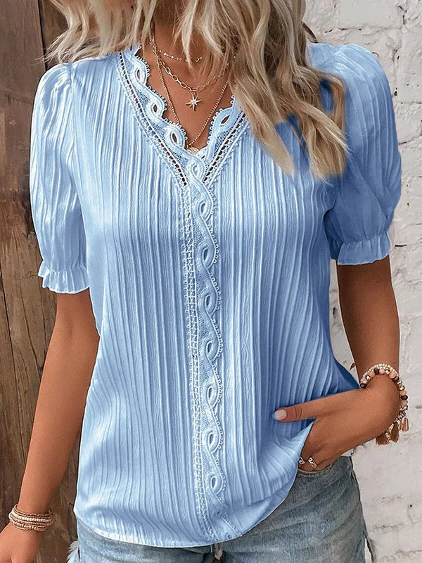 Vrouwelijke Kanten Blouse Elegante Stijl voor Dames