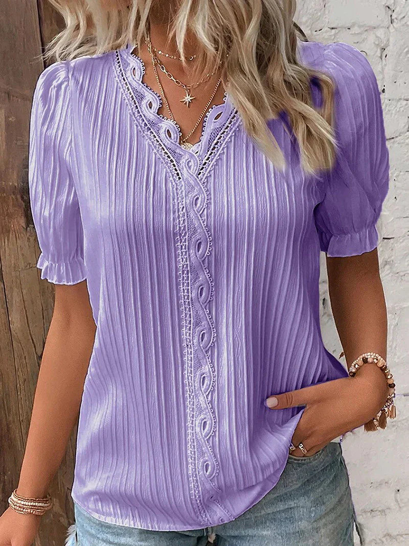 Vrouwelijke Kanten Blouse Elegante Stijl voor Dames