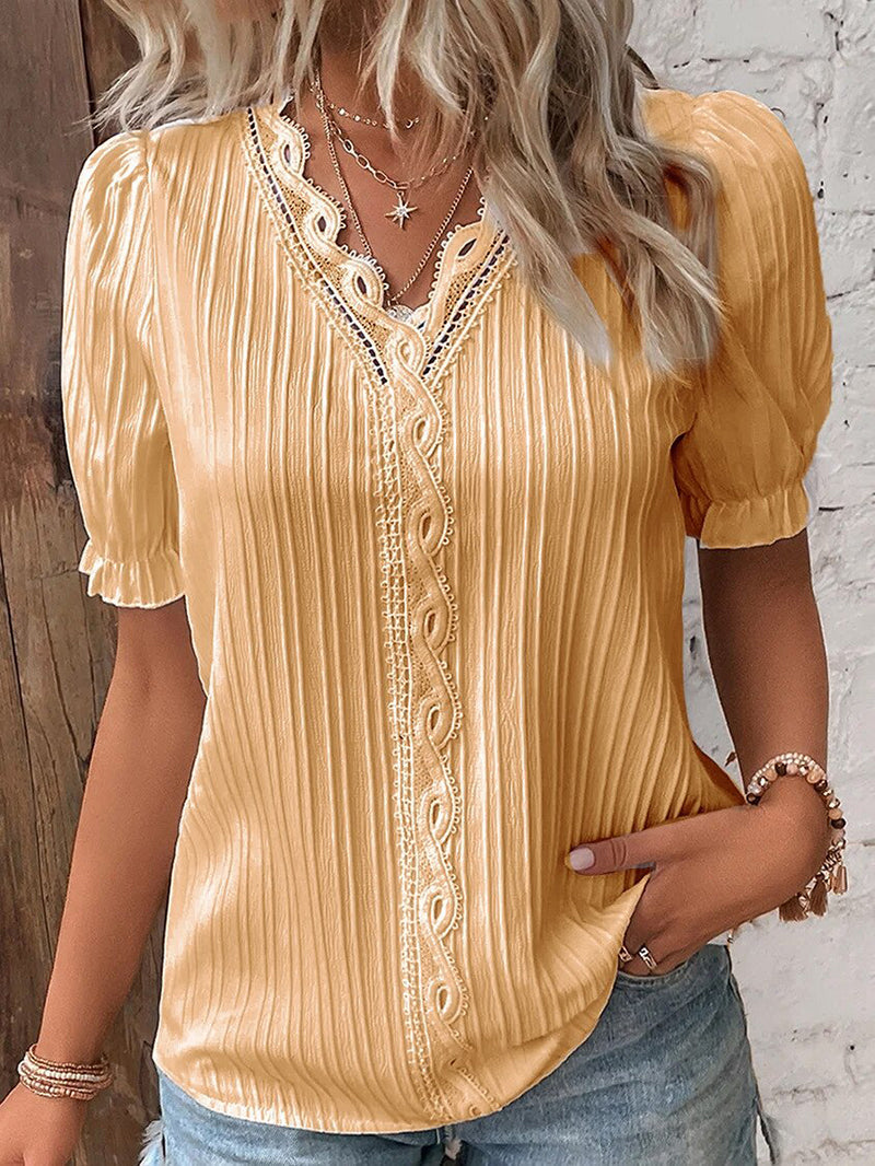 Vrouwelijke Kanten Blouse Elegante Stijl voor Dames