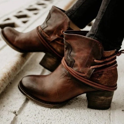Vrouwen Leren Laarzen Mode Schoenen Zwart Leer