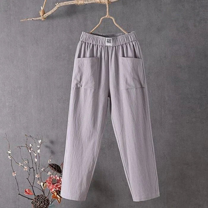 Vrouwelijke Zomerdraag Katoenen Broek Casual Stijl
