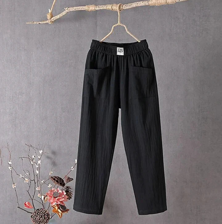 Vrouwelijke Zomerdraag Katoenen Broek Casual Stijl