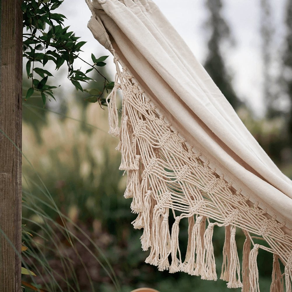 Handgemaakte Macramé Hangmat Tweepersoons Katoenen Touwwerk Balkon Veranda Tuin Terras