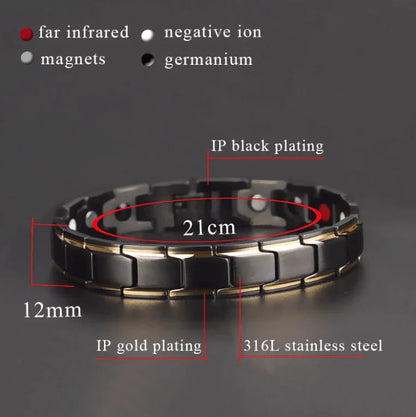 Magnetische Armband met Hematiet en Neodymium voor Welzijn en Balans