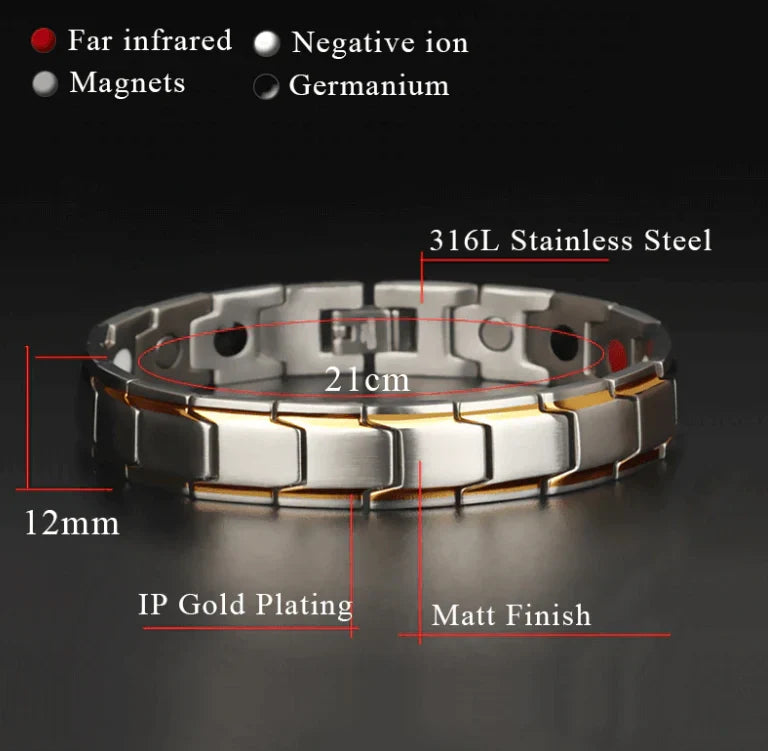 Magnetische Armband met Hematiet en Neodymium voor Welzijn en Balans