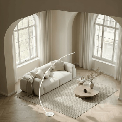 LED Vloerlamp Booglamp Zwart Wit Dimbaar 170cm Modern Design