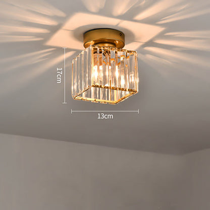 Kilon plafondlamp kristal kubus messing plafond hal woonkamer slaapkamer moderne verlichting compact