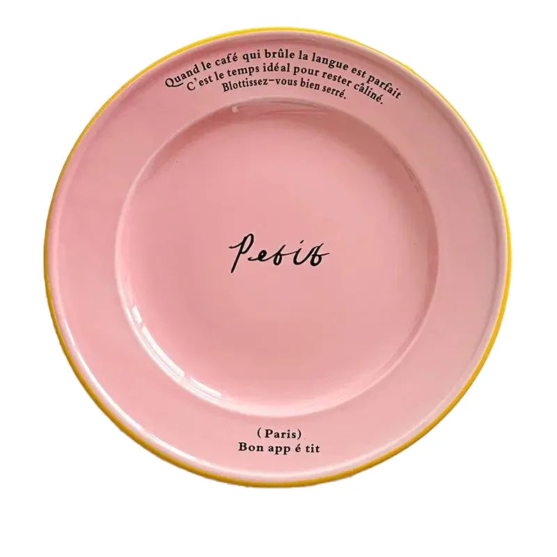 Decoratief Bord Pastel Frans Design Keramiek 20.5cm Ontbijt Tafelservies Cadeau