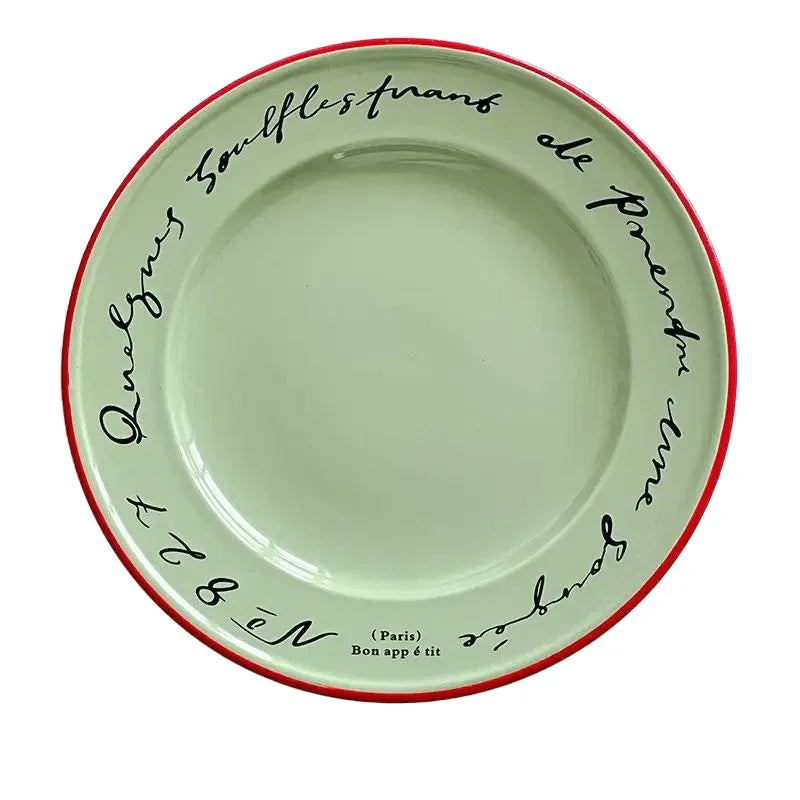 Decoratief Bord Pastel Frans Design Keramiek 20.5cm Ontbijt Tafelservies Cadeau