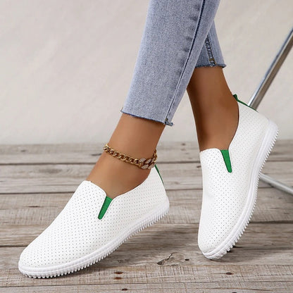 Dameschoenen Comfortabele Platte Leer Schoenen - StudioMarella
