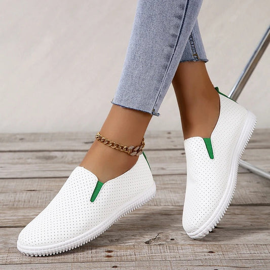 Dameschoenen Comfortabele Platte Leer Schoenen - StudioMarella
