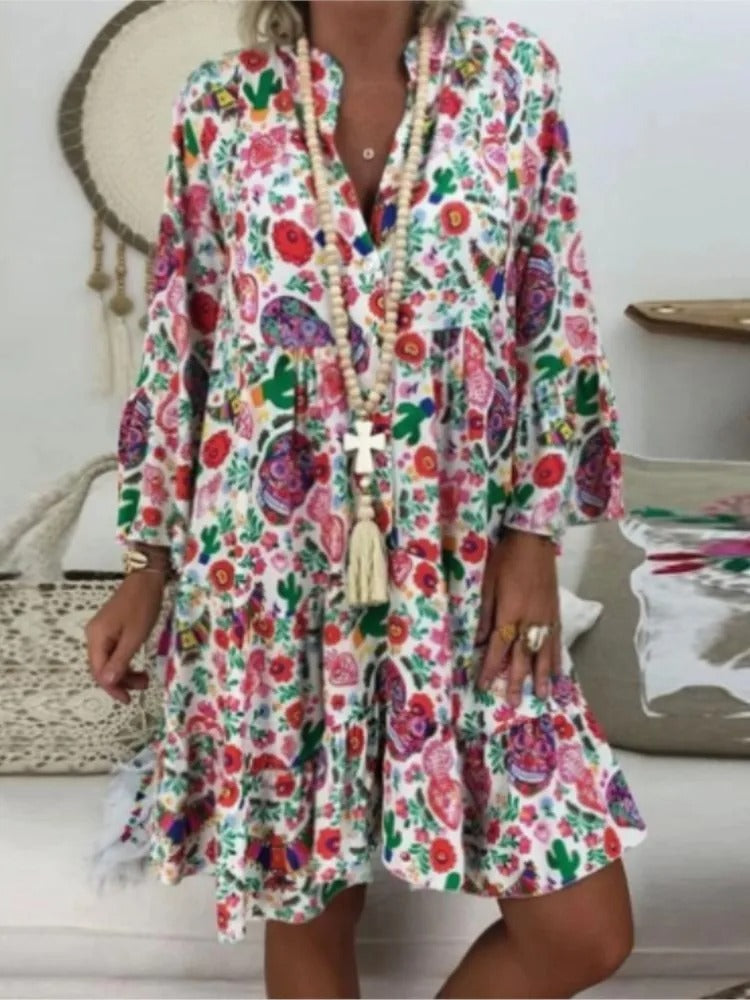 Vrouwelijke Bloemenjurk Met Florale Print Zomerjurk - StudioMarella