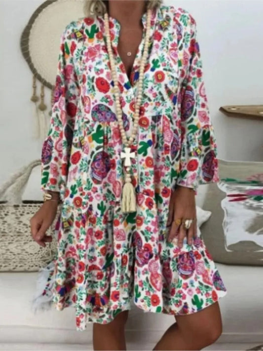 Vrouwelijke Bloemenjurk Met Florale Print Zomerjurk - StudioMarella