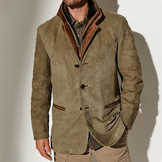 Heren Blazer Suède Donkerbruin Elegant Model - StudioMarella