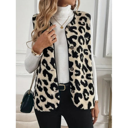 Leopardjassen voor Vrouwen Elegante Bontjas