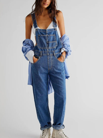 Dames Tuinbroek Blauwe Denim Zomerbroek - StudioMarella