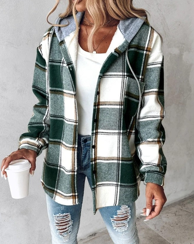 Dames Hoodie Ruitpatroon Zacht en Stijlvol - StudioMarella