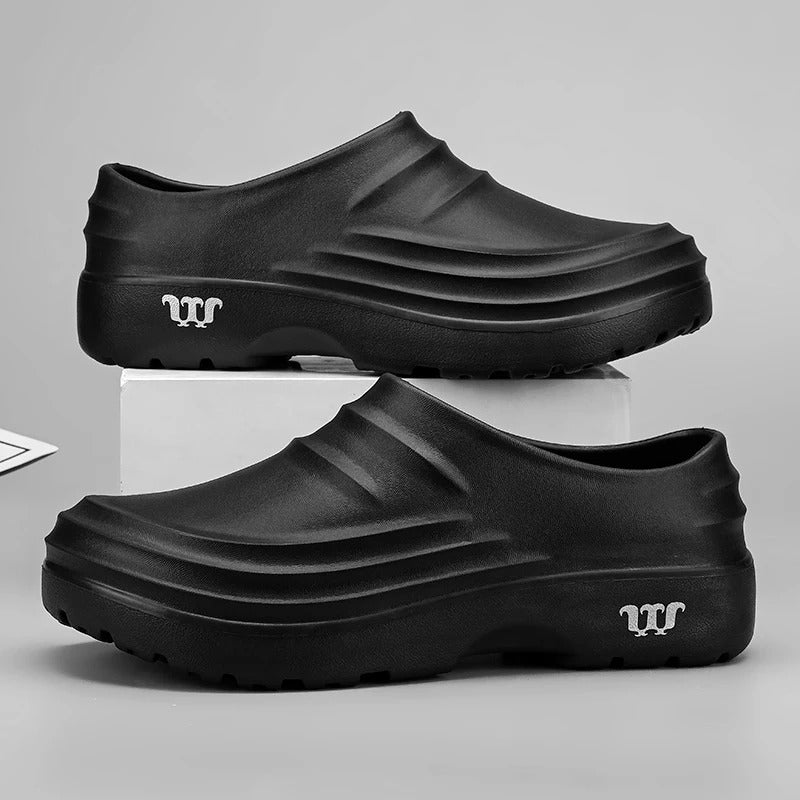 Antislip Werkschoenen voor Professionals — Oliebestendige Slip-On Koksschoenen voor Heren en Dames — Lichtgewicht Veiligheidsschoenen Keuken Zomer