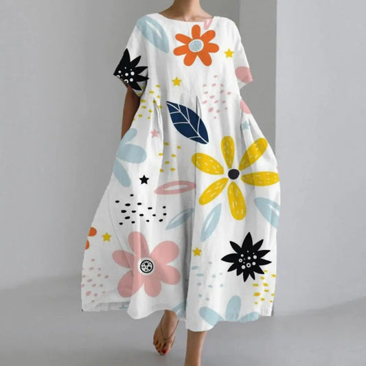 Vrouwelijke Bloemenjurk Midi Zomerjurk voor Dames - StudioMarella