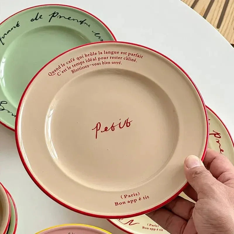 Decoratief Bord Pastel Frans Design Keramiek 20.5cm Ontbijt Tafelservies Cadeau