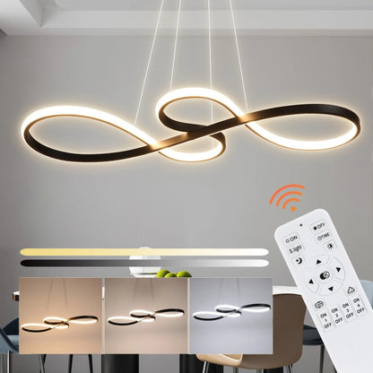 Hanglamp LED Ringen Dimbaar Afstandsbediening Aluminium Eetkamer Woonkamer Modern