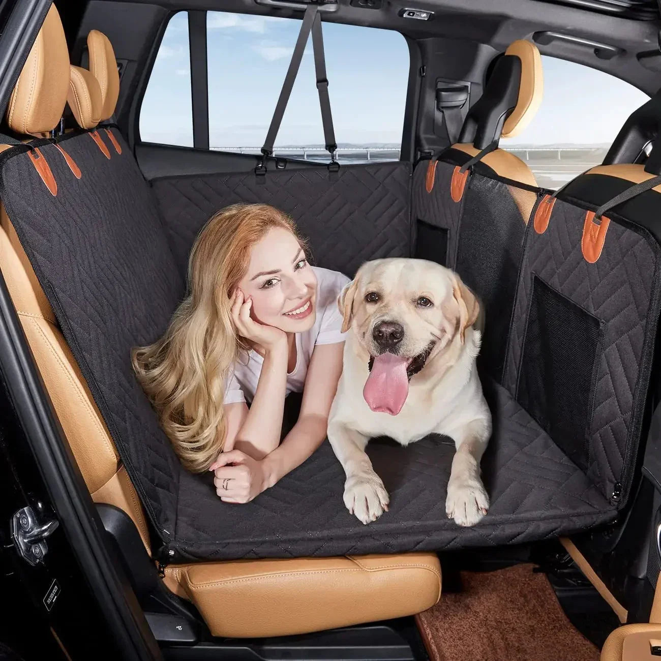 Autostoelhoes voor Honden - Waterdichte Achterbank Beschermer met Veilige Bevestiging