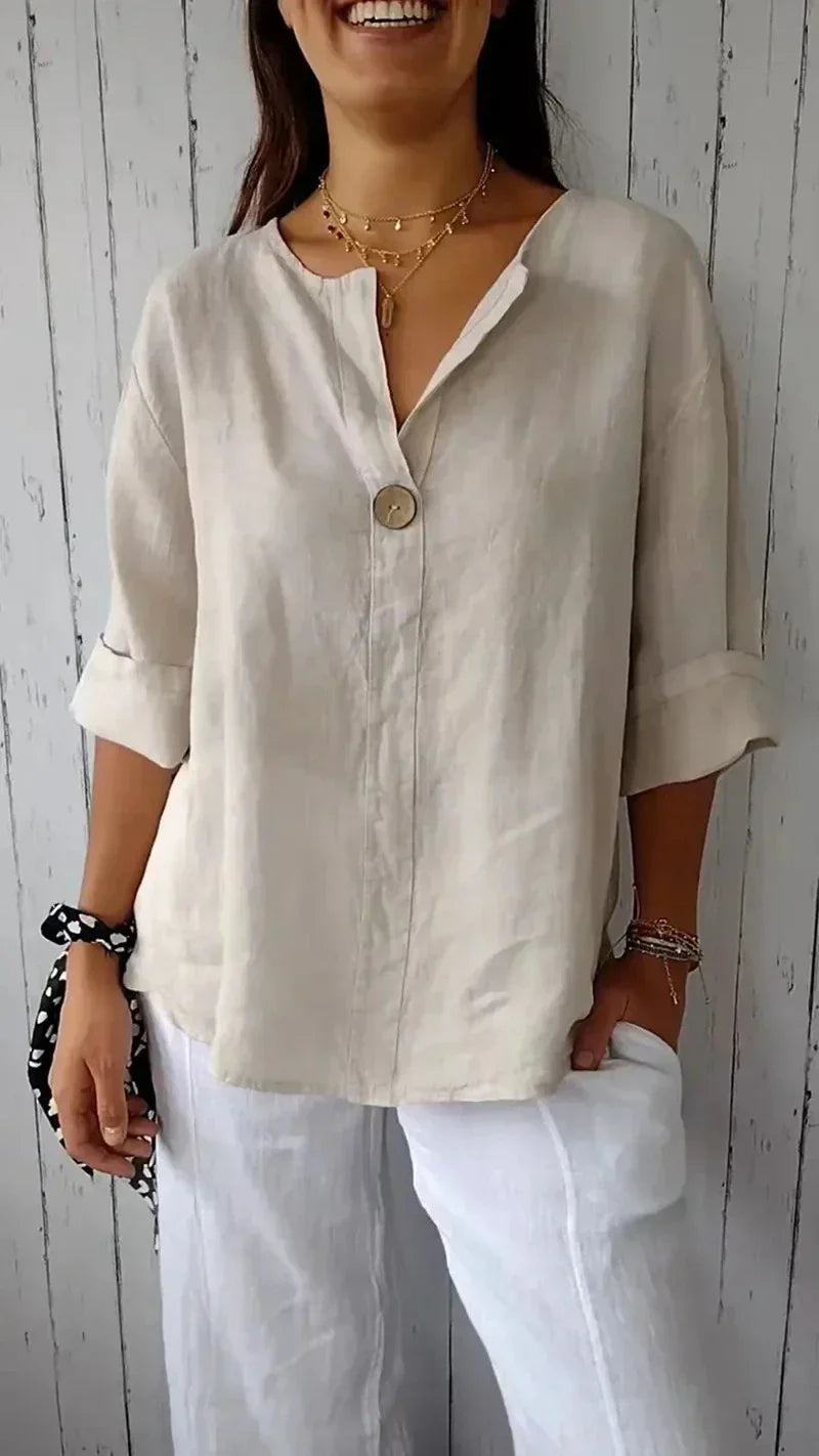 Vrouwen Blouse van Katoen en Linnen