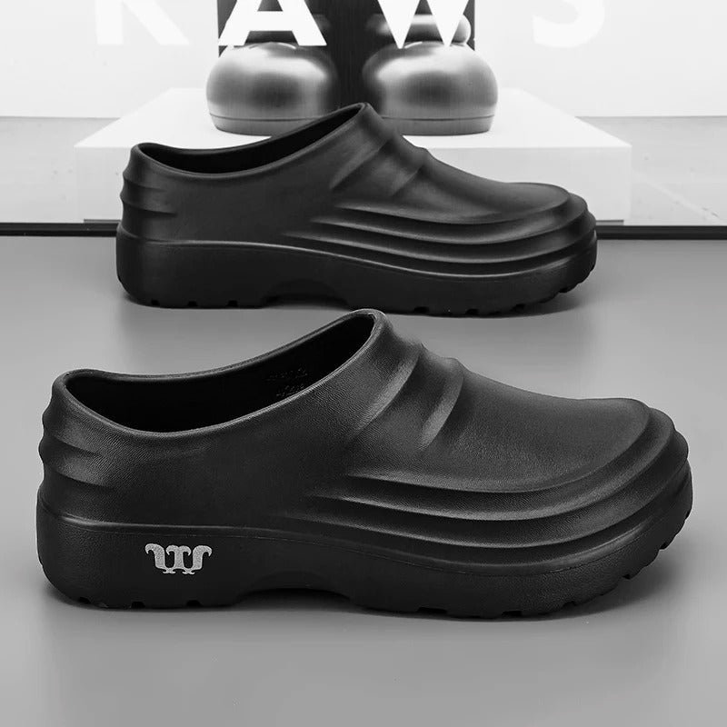 Antislip Werkschoenen voor Professionals — Oliebestendige Slip-On Koksschoenen voor Heren en Dames — Lichtgewicht Veiligheidsschoenen Keuken Zomer