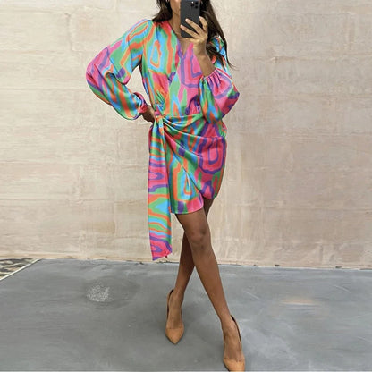 Vrouwelijke Jurk Bedrukt Elegant en Zomerse Stijl - StudioMarella