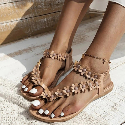 Vrouwelijke Sandalen Zomer Bloempatroon Platte Zool