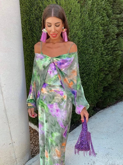 Maxi-Jurk V-Neck Open Rug Zomerjurk Mooi Model