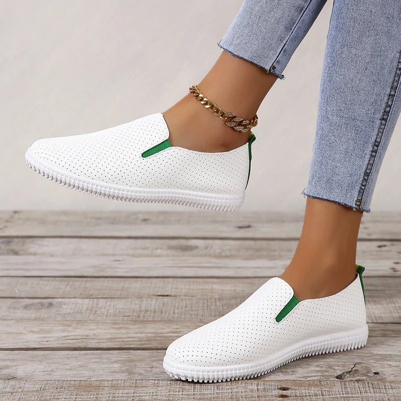 Dameschoenen Comfortabele Platte Leer Schoenen