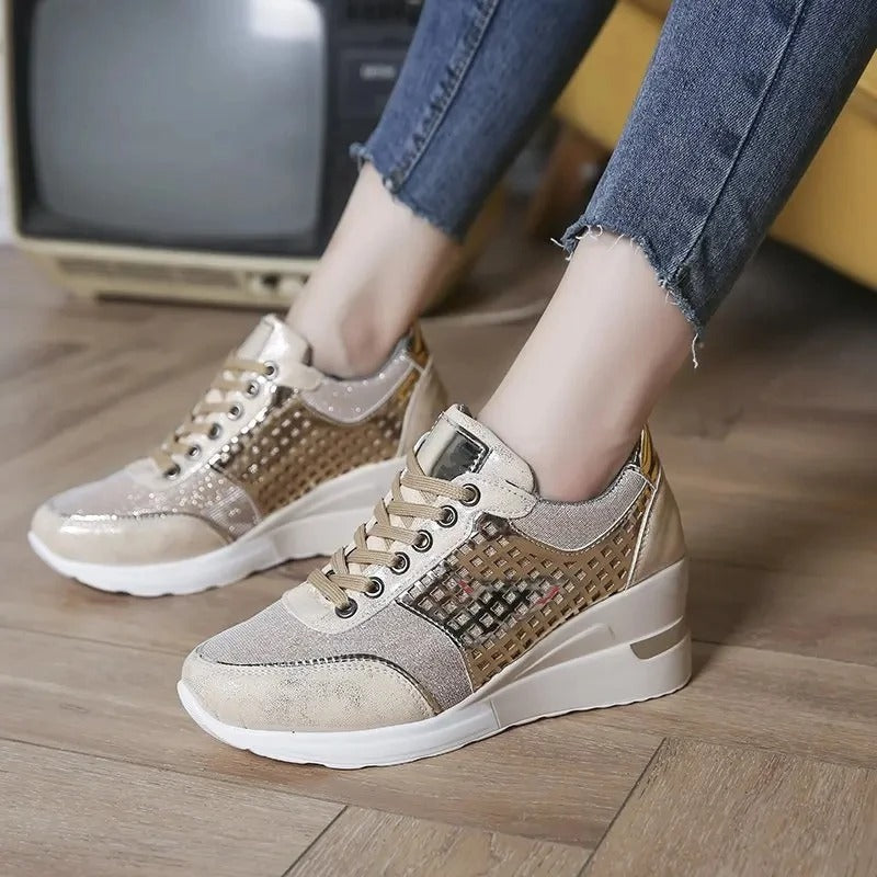Dames Sneakers Comfortabel Sportief Leren Loopschoenen