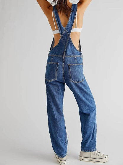 Dames Tuinbroek Blauwe Denim Zomerbroek