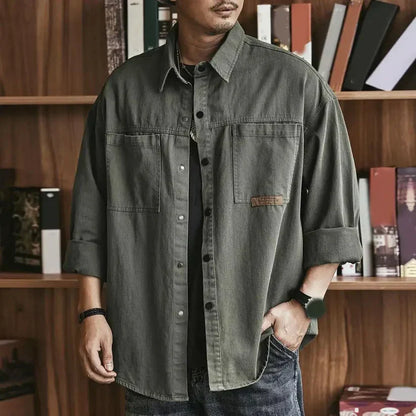Oversize Mannen Overhemd Casuele Stijl