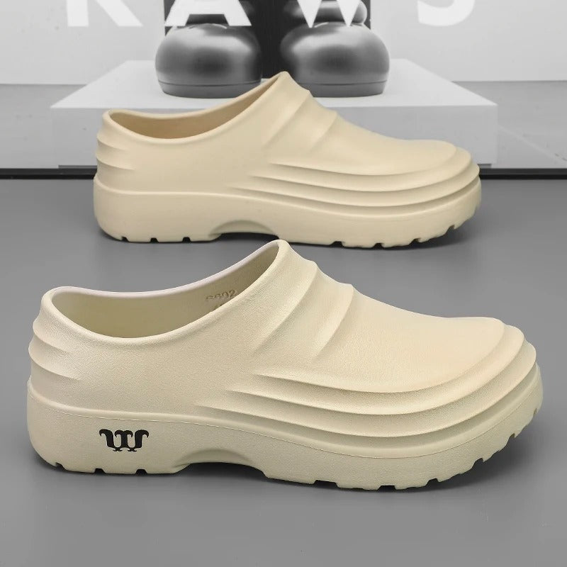 Antislip Werkschoenen voor Professionals — Oliebestendige Slip-On Koksschoenen voor Heren en Dames — Lichtgewicht Veiligheidsschoenen Keuken Zomer