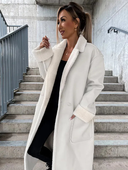 Leren Jas Bontkraag Warme Winterjas voor Dames