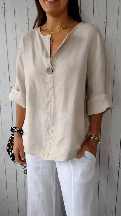 Vrouwen Blouse van Katoen en Linnen