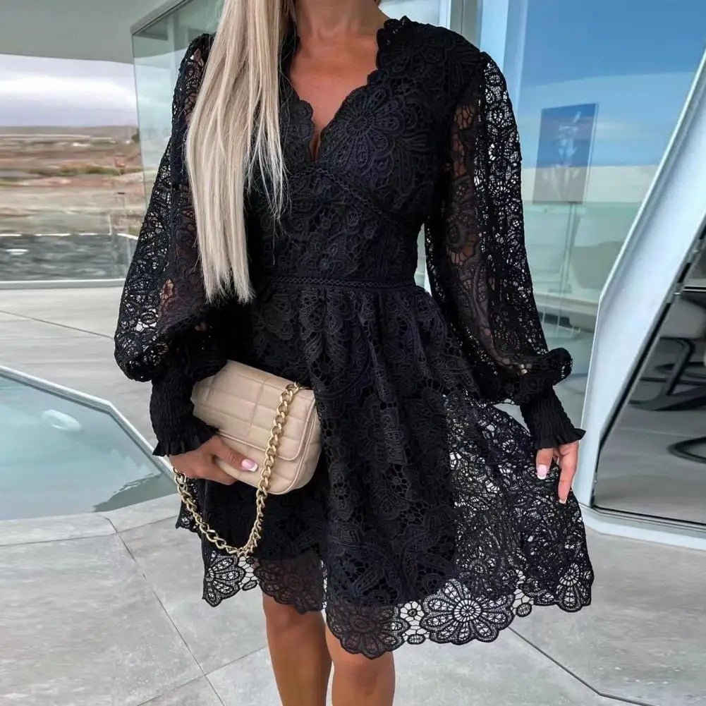 Midi Jurk met Kant Elegante Zomerjurk voor Dames