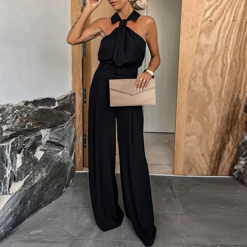 Feestelijke Glanzende Jumpsuit Off-Shoulder Jurk